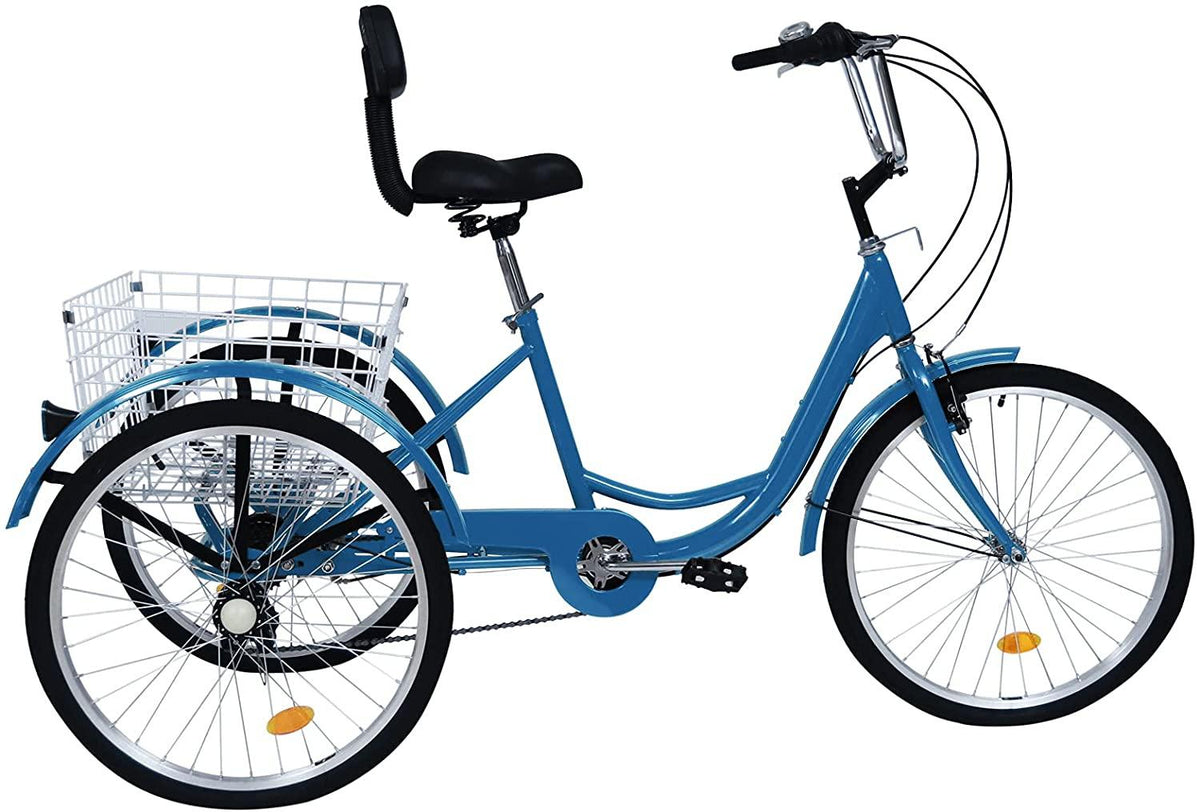 ZHUOTOP Adult Tricycle 7 Speed 3-Wheel Adult Bicycle Trike w/Basket &amp; Tools,Three-Wheeled Bicycles Cruise Trike for Seniors, Women, Men
