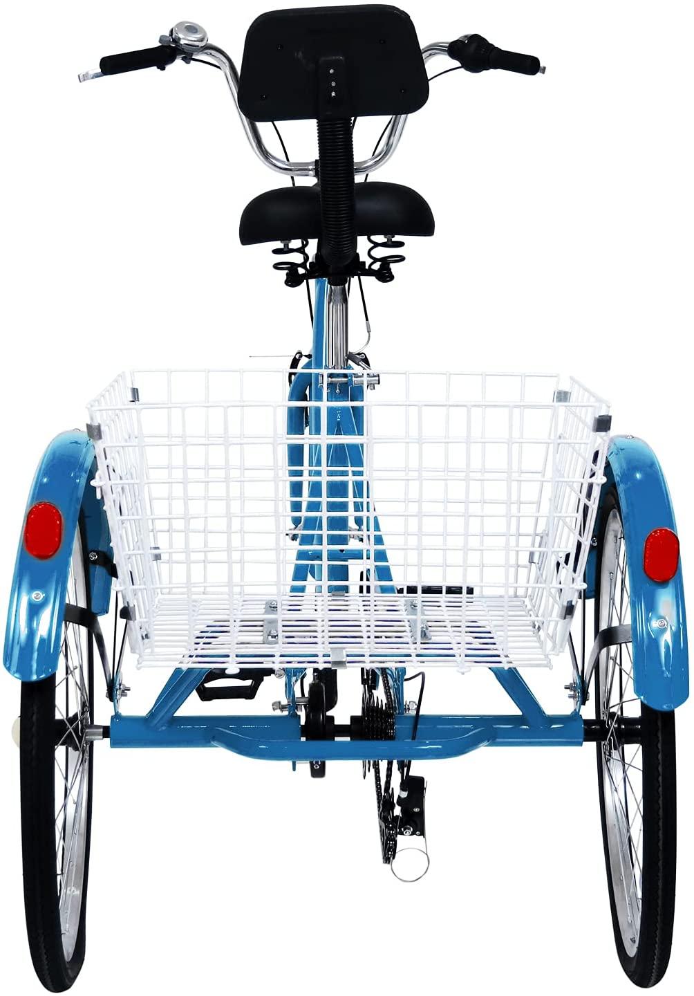 ZHUOTOP Adult Tricycle 7 Speed 3-Wheel Adult Bicycle Trike w/Basket &amp; Tools,Three-Wheeled Bicycles Cruise Trike for Seniors, Women, Men