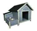 Seny Outdoor Wooden LarDog House Dog Kennel with Dog Bowls W42xD39xH30 inch