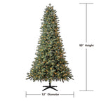 Holiday Time Clear Prelit LED Green Hinged Full Christmas Tree, 7.5'
