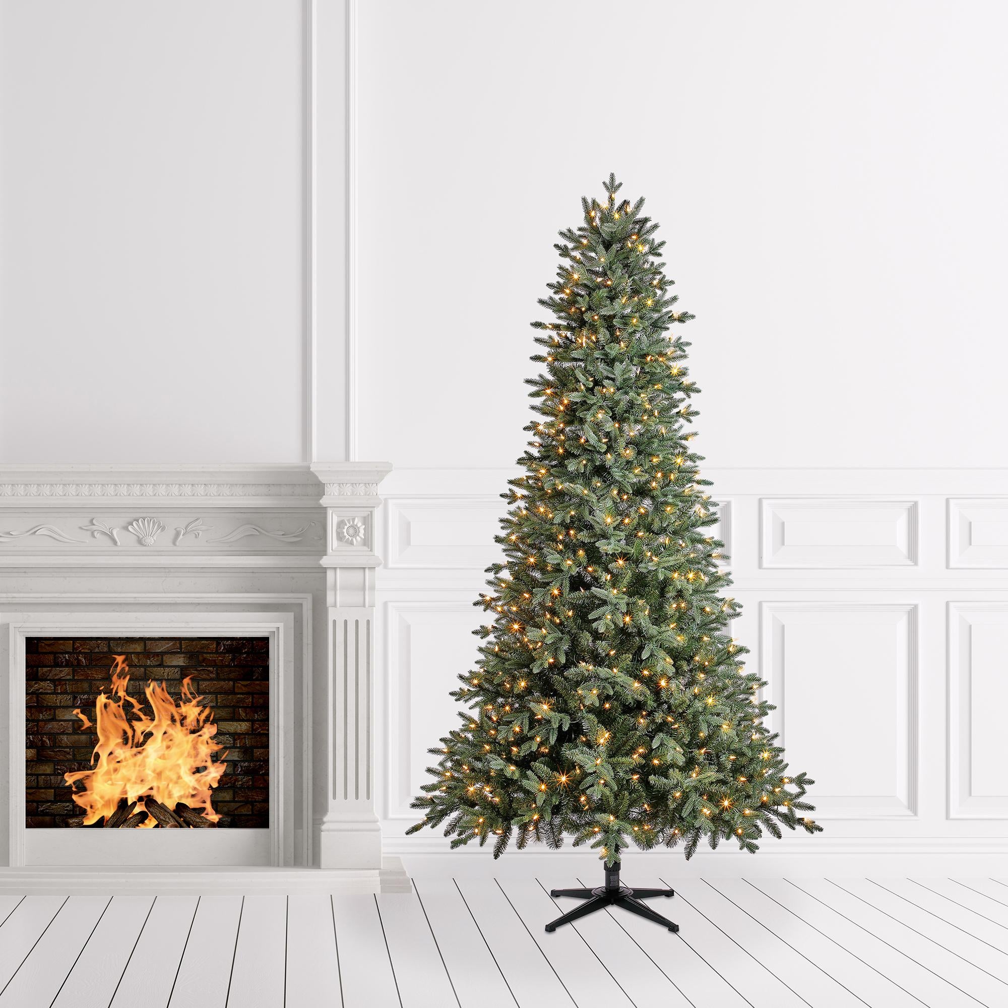Holiday Time Clear Prelit LED Green Hinged Full Christmas Tree, 7.5'