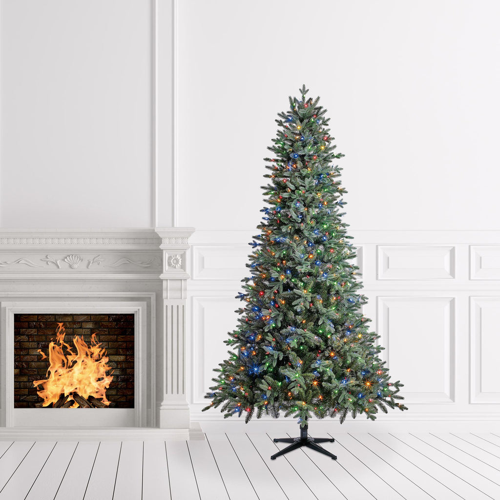 Holiday Time Clear Prelit LED Green Hinged Full Christmas Tree, 7.5'
