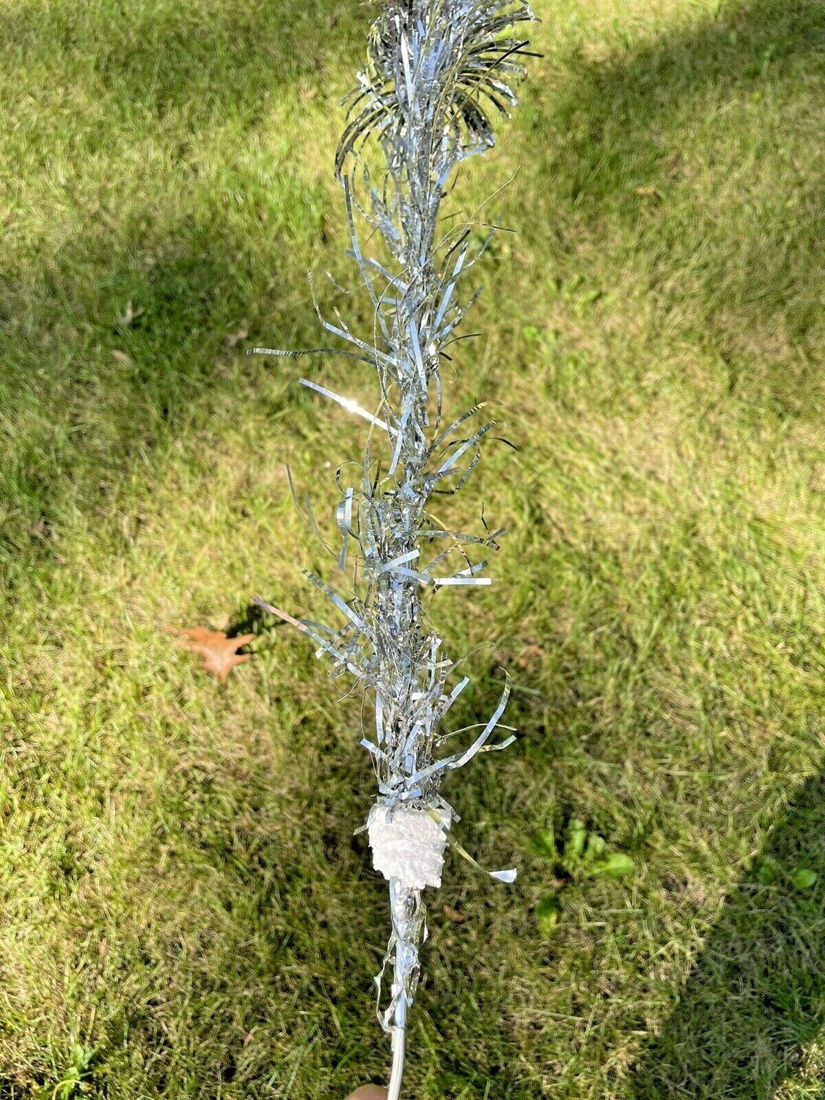 Silver Aluminum Sapphire Regal 7 ft Christmas Taper Tree Curl &amp;Twist