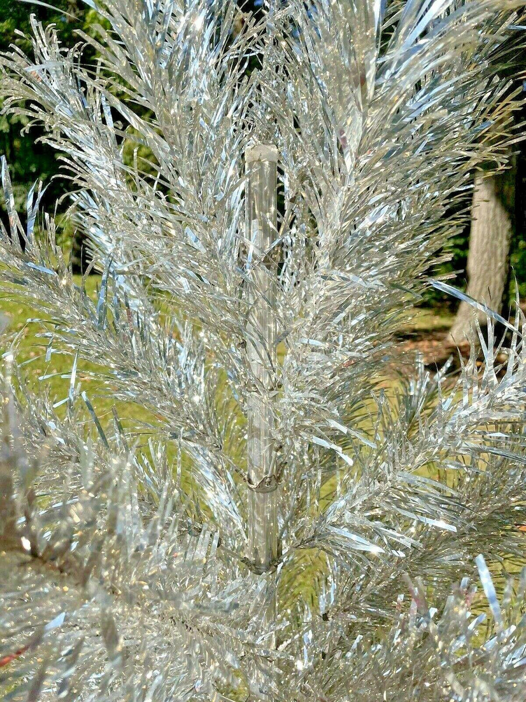 Silver Aluminum Sapphire Regal 7 ft Christmas Taper Tree Curl &amp;Twist