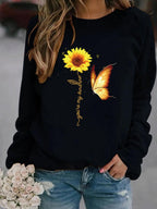 Round Neck Print  Sweatshirt