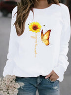 Round Neck Print  Sweatshirt