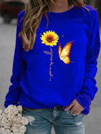 Round Neck Print  Sweatshirt