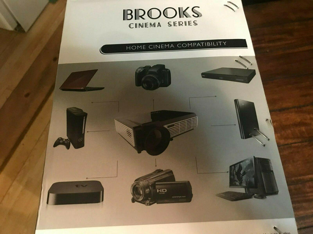 brooks audio vt-50 cinema series projector 3d 4k digital 50" to 250" screen size