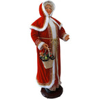 58 in. Christmas Dancing Mrs. Claus with Hooded Cloak and Gift Basket