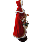 58 in. Christmas Dancing Mrs. Claus with Hooded Cloak and Gift Basket