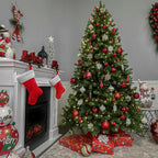 6-1/2 ft. Feel Real Downswept Douglas Fir Hinged Artificial Christmas Tree with 650 Clear Lights