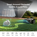 R55 Robot Lawn Mower Wire Free, Robotic Mower for Up to 0.4 Acre | NetRTK &amp; Stereo Vision, 3 Mowing Modes, AI Obstacle Avoidance, 5.5H Runtime, 25°(46%) Slope, 30-zone app Control