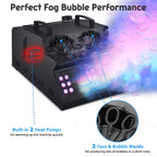 Yescom 3in1 LED Fog Bubble Machine DMX Remote Control Music Festival Stage