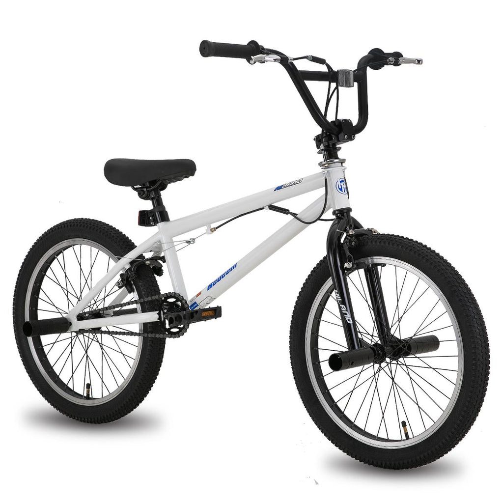 Hiland 20" Kids Bike for Boys BMX Freestyle Bicycle,White