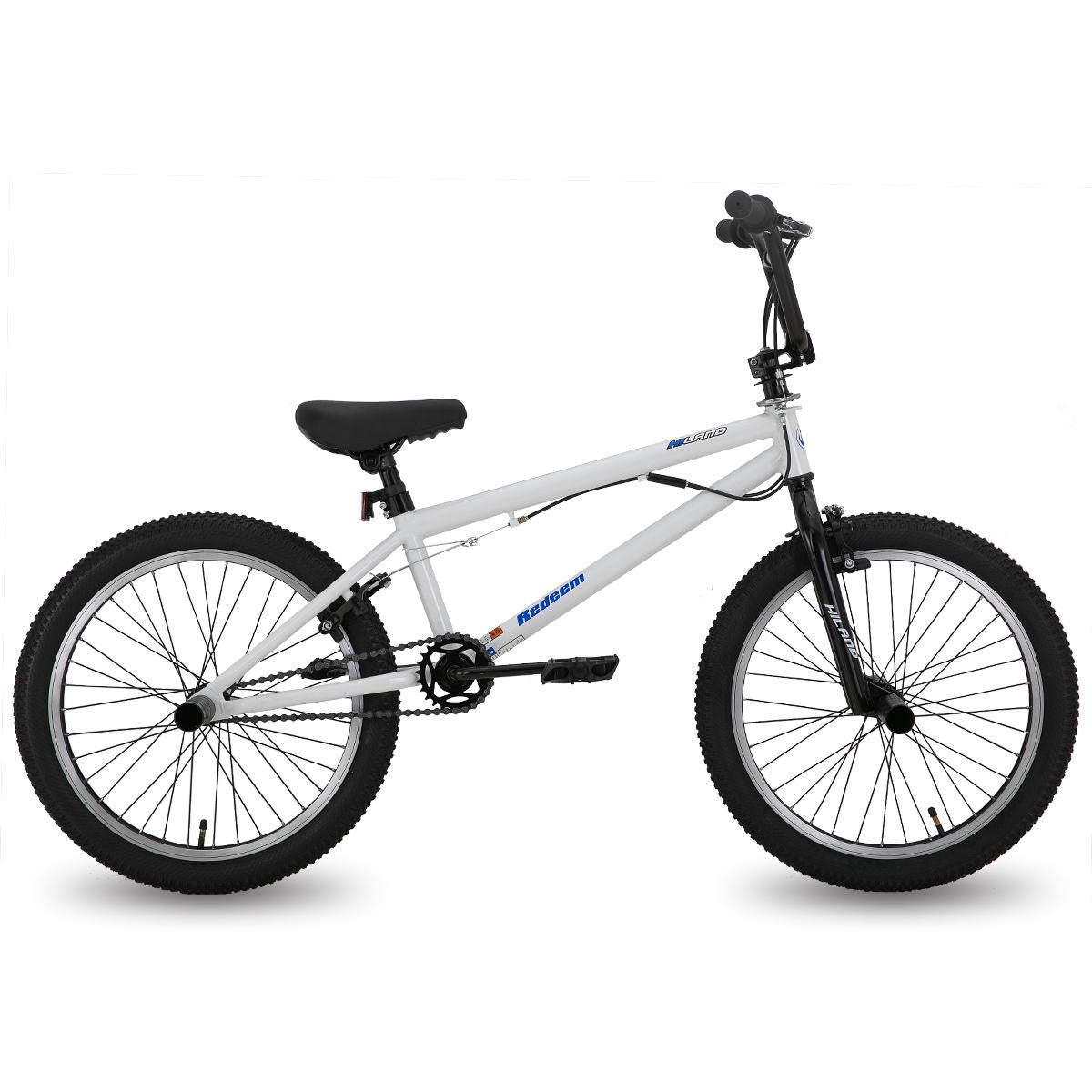 Hiland 20" Kids Bike for Boys BMX Freestyle Bicycle,White