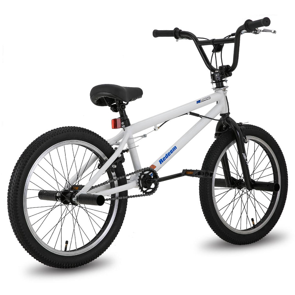 Hiland 20" Kids Bike for Boys BMX Freestyle Bicycle,White
