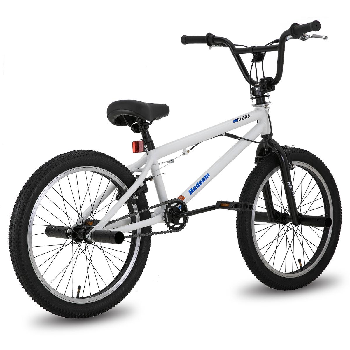 Hiland 20" Kids Bike for Boys BMX Freestyle Bicycle,White