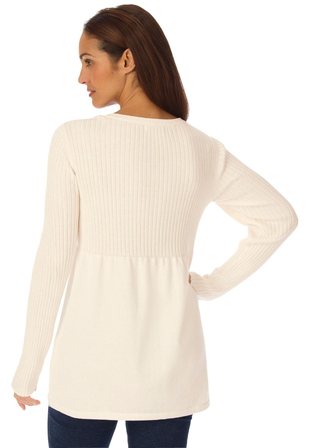 ribbed baby doll tunic sweater