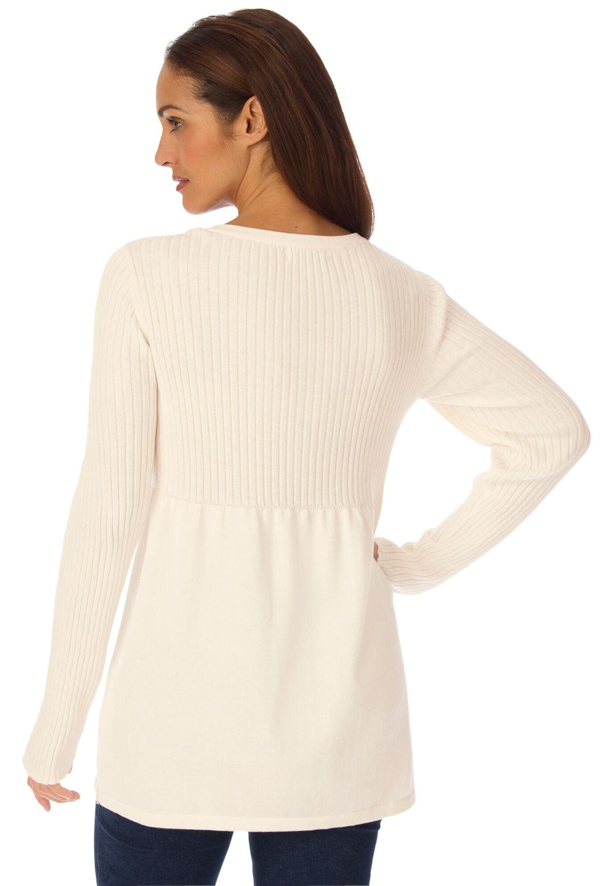 ribbed baby doll tunic sweater