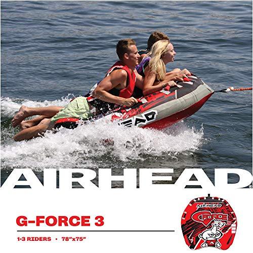 Airhead G-Force, 1-4 Rider Towable Tube for Boating, Red (AHGF-3)
