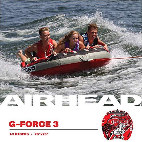 Airhead G-Force, 1-4 Rider Towable Tube for Boating, Red (AHGF-3)