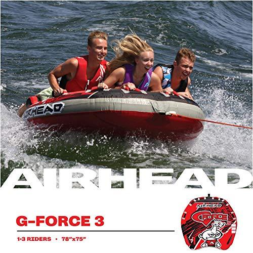 Airhead G-Force, 1-4 Rider Towable Tube for Boating, Red (AHGF-3)