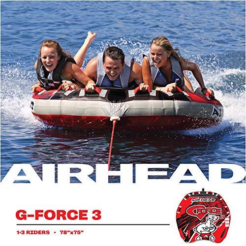 Airhead G-Force, 1-4 Rider Towable Tube for Boating, Red (AHGF-3)