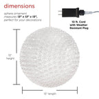 13 in. Dia Large Flashing Sphere Ornament With Multi-Colored LED Lights