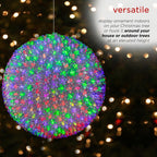 13 in. Dia Large Flashing Sphere Ornament With Multi-Colored LED Lights