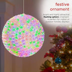 13 in. Dia Large Flashing Sphere Ornament With Multi-Colored LED Lights