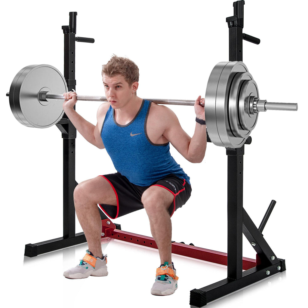 Barbell Rack 550LBS Max Load Adjustable Squat Stand Dipping Station Gym Weight Bench Press Stand