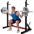 Barbell Rack 550LBS Max Load Adjustable Squat Stand Dipping Station Gym Weight Bench Press Stand