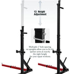 Barbell Rack 550LBS Max Load Adjustable Squat Stand Dipping Station Gym Weight Bench Press Stand