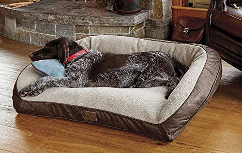 Orvis Memory Foam Bolster Dog Bed with Fce/LarDogs 60-90 Lbs, Brown,