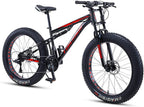 QMMD Adult Mountain Bikes 26 Inch Fat Tire Mountain Bike 21 Speed MTB Bicycle Dual Suspension Frame and Suspension Fork All Terrain Urban Commuter City Bicycle