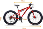 QMMD Adult Mountain Bikes 26 Inch Fat Tire Mountain Bike 21 Speed MTB Bicycle Dual Suspension Frame and Suspension Fork All Terrain Urban Commuter City Bicycle