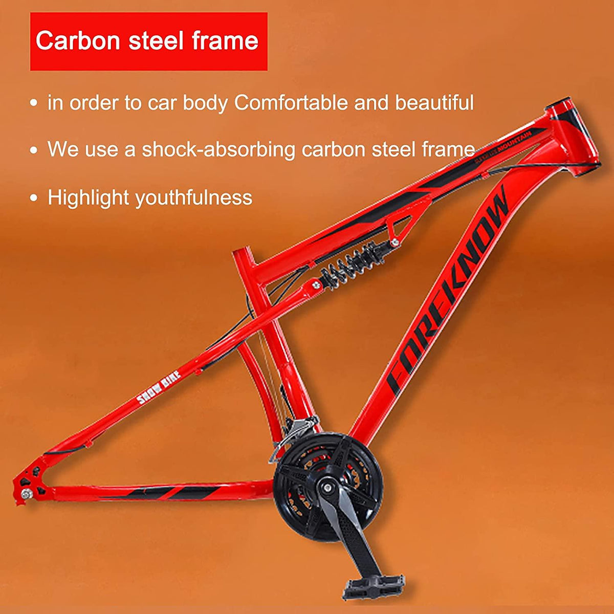 QMMD Adult Mountain Bikes 26 Inch Fat Tire Mountain Bike 21 Speed MTB Bicycle Dual Suspension Frame and Suspension Fork All Terrain Urban Commuter City Bicycle