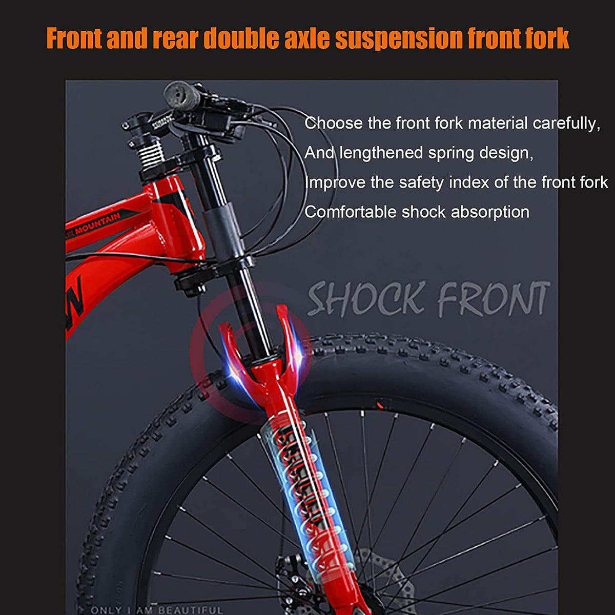 QMMD Adult Mountain Bikes 26 Inch Fat Tire Mountain Bike 21 Speed MTB Bicycle Dual Suspension Frame and Suspension Fork All Terrain Urban Commuter City Bicycle
