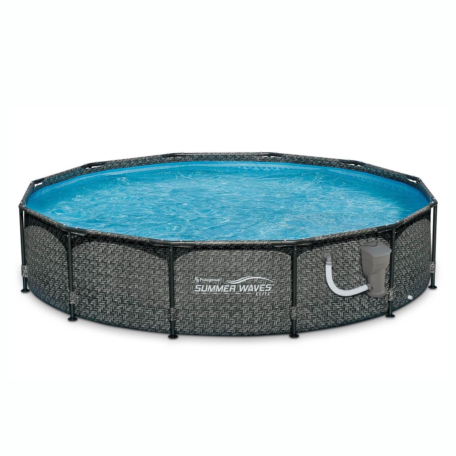 Summer Waves P20012331 Active 12ft x 33in Round Frame Above Ground Swimming Pool Set with Skimmer Filter Pump, Cartridge &amp;
