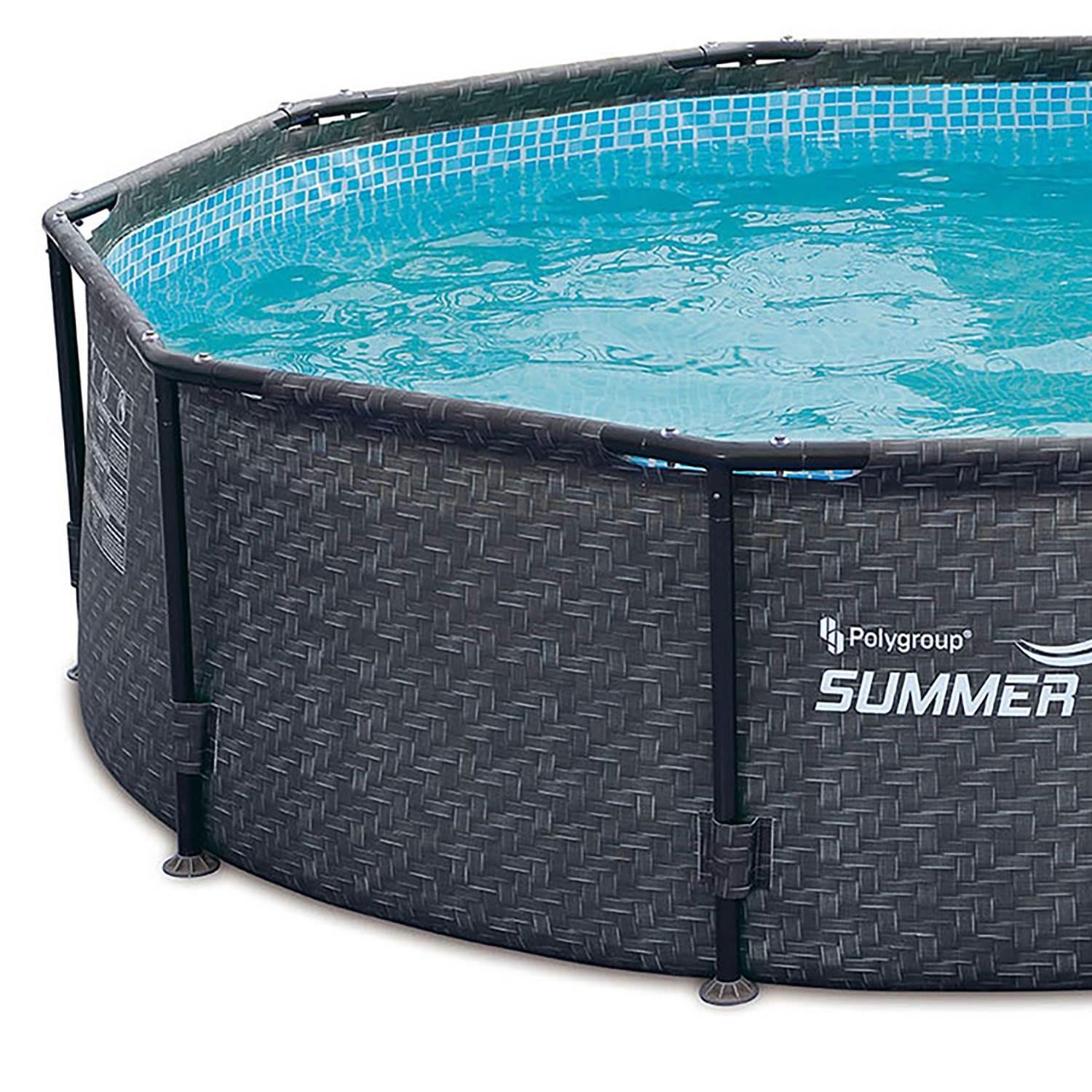 Summer Waves P20012331 Active 12ft x 33in Round Frame Above Ground Swimming Pool Set with Skimmer Filter Pump, Cartridge &amp;