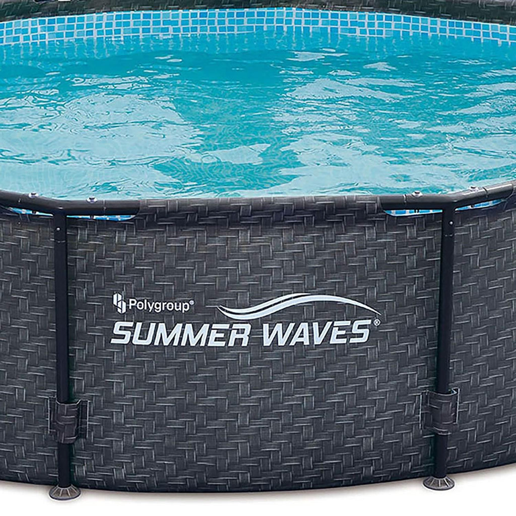 Summer Waves P20012331 Active 12ft x 33in Round Frame Above Ground Swimming Pool Set with Skimmer Filter Pump, Cartridge &amp;