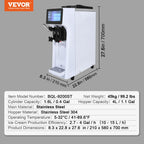 Commercial Ice Cream Machine, 1000W Single Flavor Soft Serve Ice Cream Maker, 10.6 QT/H Yield, 4L Hopper & 1.6L Cylinder, Touch Screen, Auto Clean & Pre-Cooling, Countertop Restaurant Snack Bar