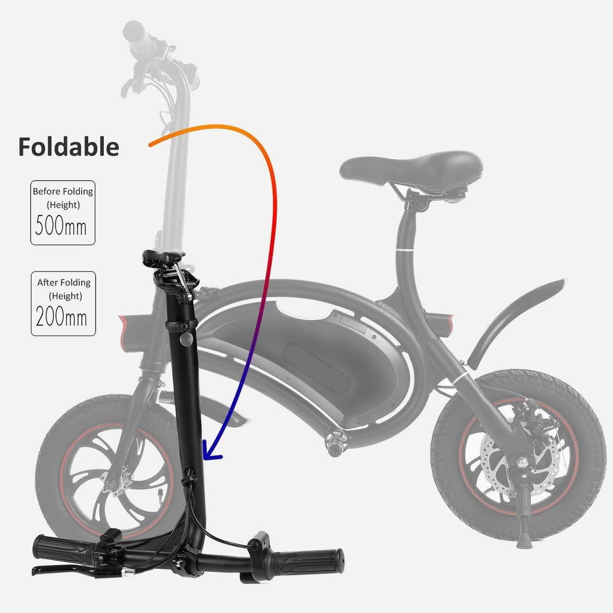 shaofu Folding Electric Bike– 350W 36V Electric Bicycle Waterproof E-Bike with 15 Mile Range, Collapsible Frame, and APP Speed Setting