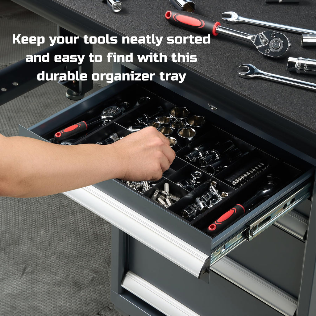 Tool Box Organizer Tray Divider Set, Expandable LarToolbox StoraTray Kit, Rolling Tool Chest Drawer Bins, Hardware Screwdrivers Pliers Organization, 2pcs low profile Trays.