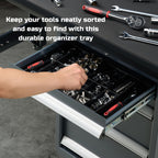 Tool Box Organizer Tray Divider Set, Expandable LarToolbox StoraTray Kit, Rolling Tool Chest Drawer Bins, Hardware Screwdrivers Pliers Organization, 2pcs low profile Trays.