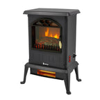 1500W Electric Space Heater with Iron Stand, SEGMART 16" Freestanding Electric Fireplaces Fireplaces with Lifelike Flames, Fast Heating Electric Fireplace for Office Living Rooms Bedrooms, S8669