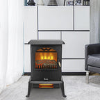 16" 1500W Electric Personal Freestanding Electric Fireplaces Fireplaces with Iron Stand, Personal Quiet Electric Fireplace Heater with 3 Lifelike Flames, for Home Office Living Rooms Bedrooms, S8667