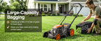 21” Self Propelled Lawn Mower Gas, 170CC 4-IN-1 Mulch/Rear Bag/Side Discharge/Rear Discharge, Walk-Behind Gas Lawnmower with 7-Position Cutting Height, Foldable Gas Powered Lawn Mowers for Lawn Garden