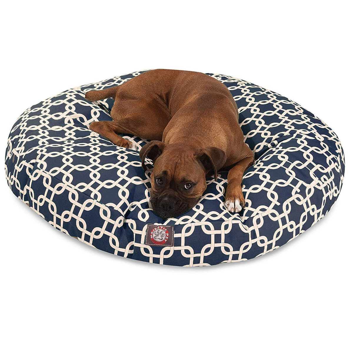 Yellow Links LarRound Indoor Outdoor Pet Dog Bed With Removable Washable Cover By Majestic Pet Products