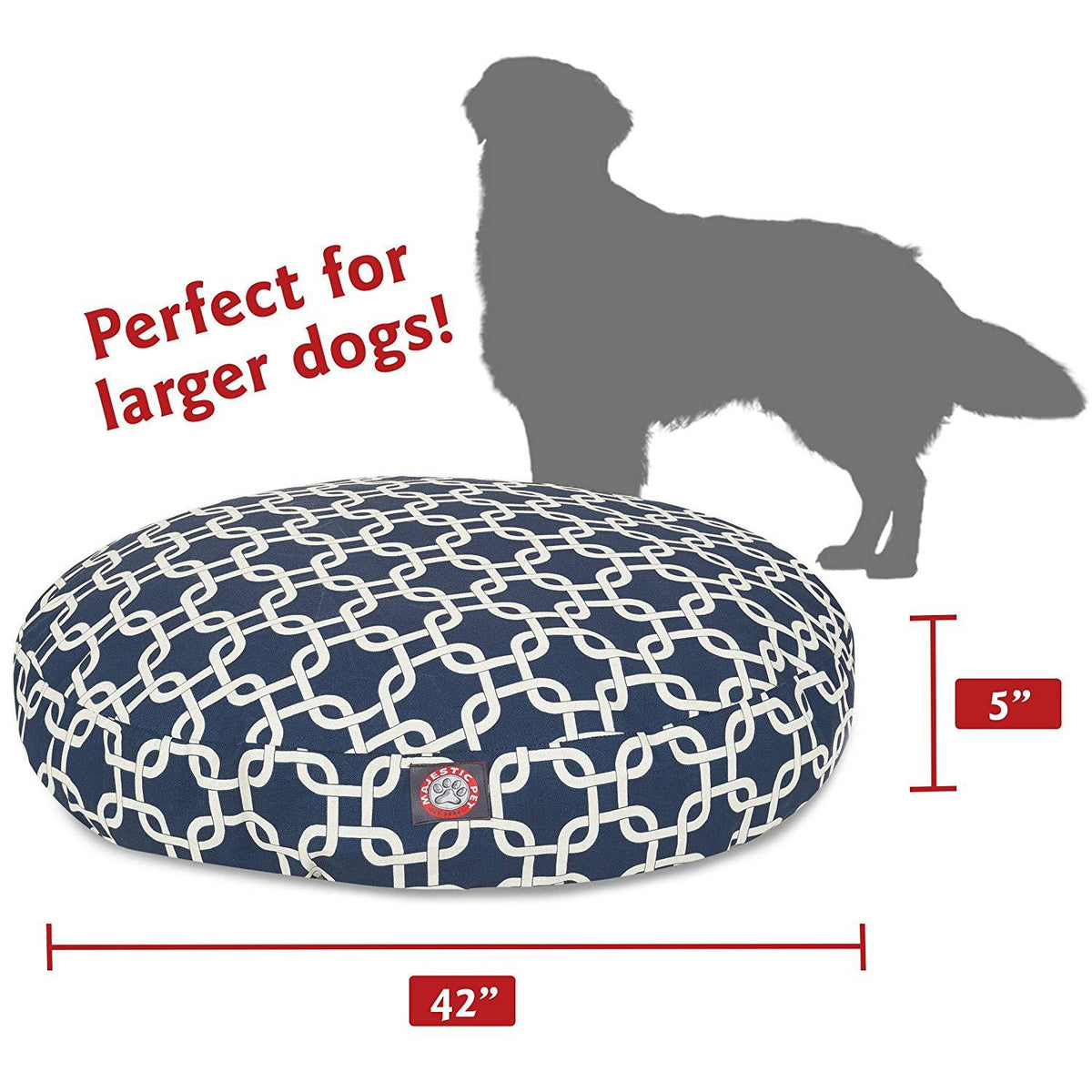 Yellow Links LarRound Indoor Outdoor Pet Dog Bed With Removable Washable Cover By Majestic Pet Products